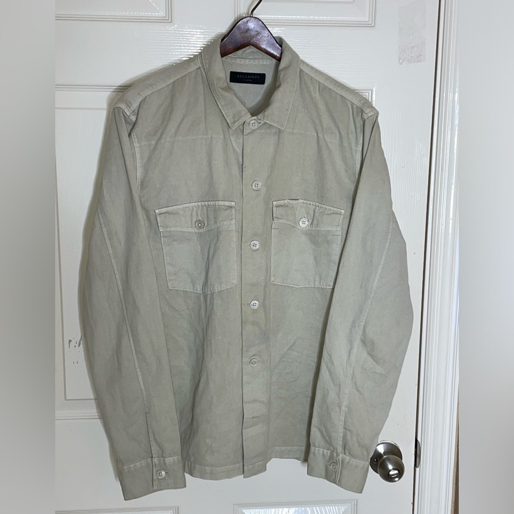 All Saints Long Sleeve Minimalist button down shirt size XL - Picture 8 of 9